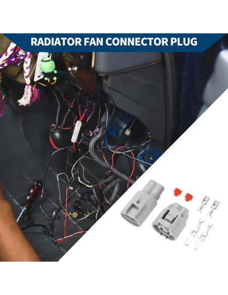 Conector Ventilador Radiador Hihaha 2 Pines Gris Impermeable