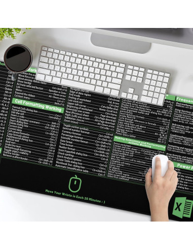 Alfombrilla de Ratón Extendida Granbey 80x30 cm Atajos Excel