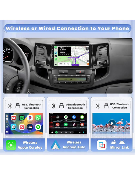 Estéreo Android Hikity 9" para Toyota Fortuner 2005-2014