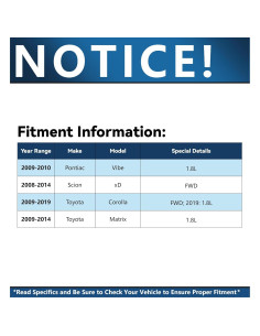 Kit de frenos delantero Detroit Axle para Toyota Corolla 1.8L 2