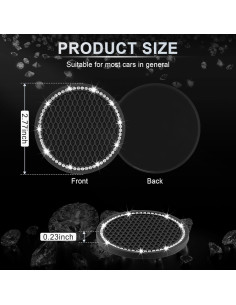 Posavasos Antideslizantes JUSTTOP para Auto - Negro 6.99 cm 2