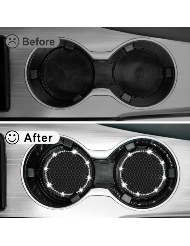 Posavasos Antideslizantes JUSTTOP para Auto - Negro 6.99 cm