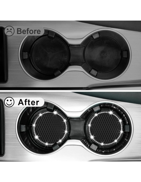 Posavasos Antideslizantes JUSTTOP para Auto - Negro 6.99 cm