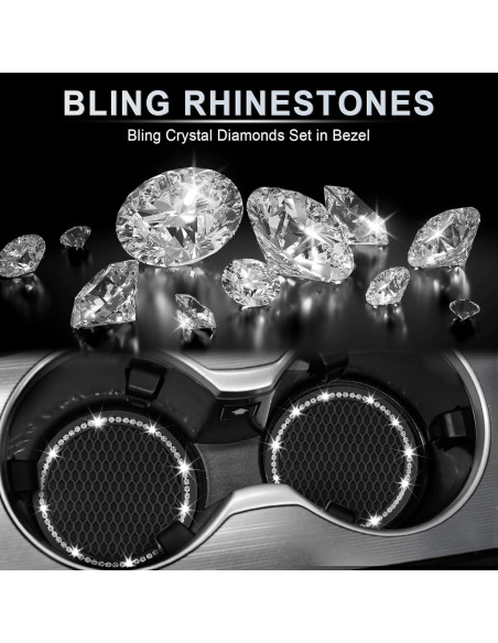 Posavasos Antideslizantes JUSTTOP para Auto - Negro 6.99 cm