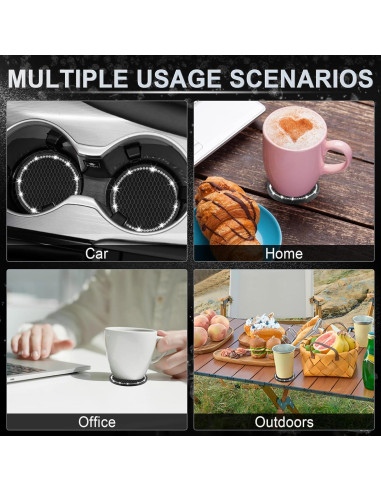 Posavasos Antideslizantes JUSTTOP para Auto - Negro 6.99 cm