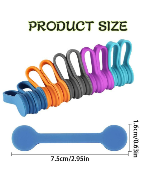 Correas Magnéticas Kanemc 10-Pack Silicona Multicolor 7.37 cm