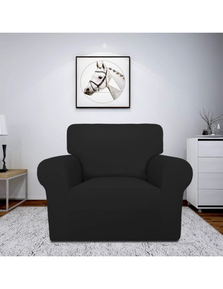 Funda de Sofá Easy-Going Negra Antideslizante Lavable 0.8 kg