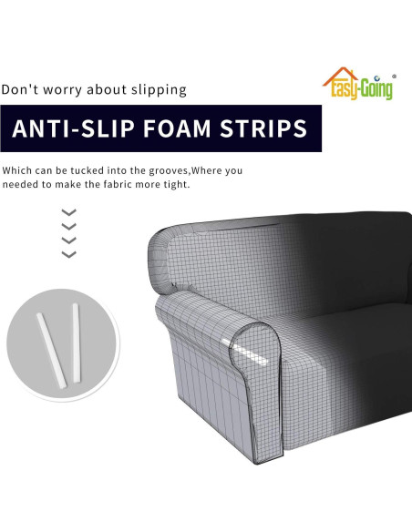 Funda de Sofá Easy-Going Negra Antideslizante Lavable 0.8 kg