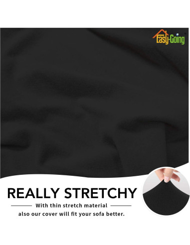 Funda de Sofá Easy-Going Negra Antideslizante Lavable 0.8 kg