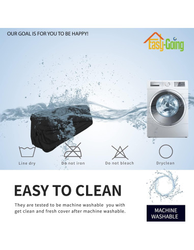 Funda de Sofá Easy-Going Negra Antideslizante Lavable 0.8 kg