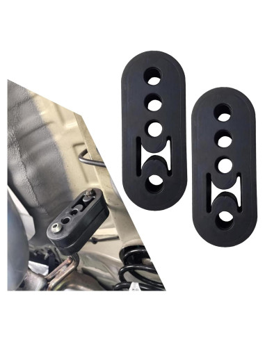 Soporte de Escape de Goma Slykew 2 PCS Ajustable Negro