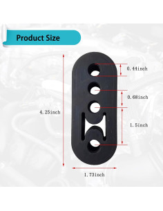 Soporte de Escape de Goma Slykew 2 PCS Ajustable Negro 2