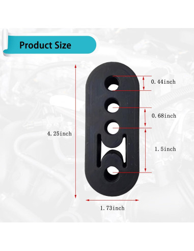 Soporte de Escape de Goma Slykew 2 PCS Ajustable Negro