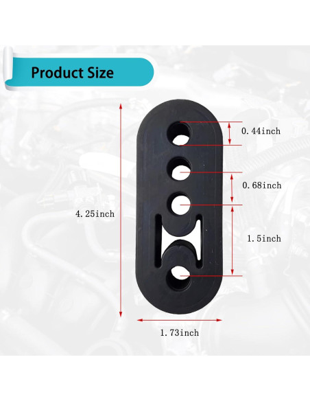 Soporte de Escape de Goma Slykew 2 PCS Ajustable Negro