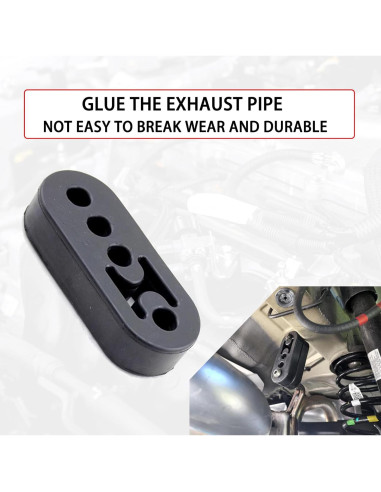 Soporte de Escape de Goma Slykew 2 PCS Ajustable Negro