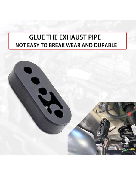 Soporte de Escape de Goma Slykew 2 PCS Ajustable Negro