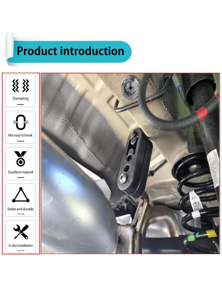 Soporte de Escape de Goma Slykew 2 PCS Ajustable Negro