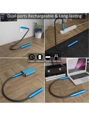 Luz de Cuello Recargable LED Sichuansheng - 3 Brillos, 3 Colores