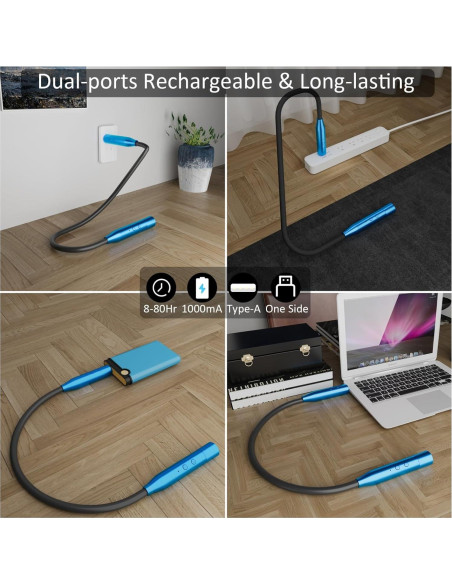 Luz de Cuello Recargable LED Sichuansheng - 3 Brillos, 3 Colores