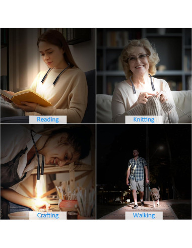 Luz de Cuello Recargable LED Sichuansheng - 3 Brillos, 3 Colores