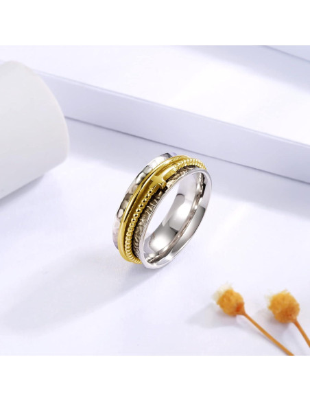 Anillo Fidget Giratorio de Plata Esterlina 925 para Mujeres