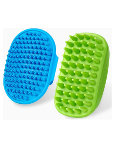 2 Cepillos de Baño para Perros KQUQK con Mango Ajustable