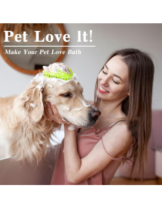 2 Cepillos de Baño para Perros KQUQK con Mango Ajustable 2