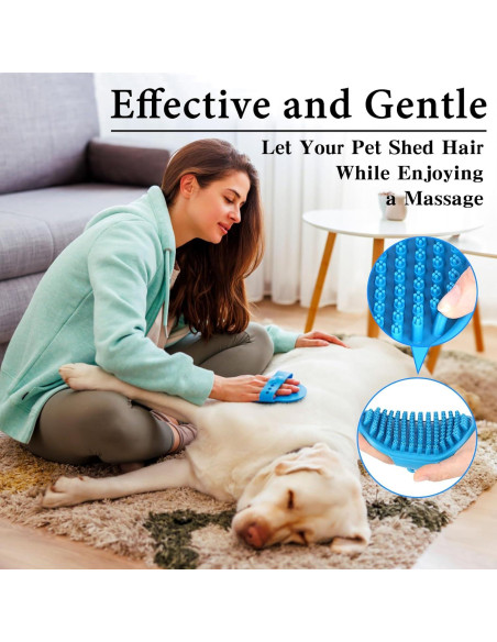 2 Cepillos de Baño para Perros KQUQK con Mango Ajustable