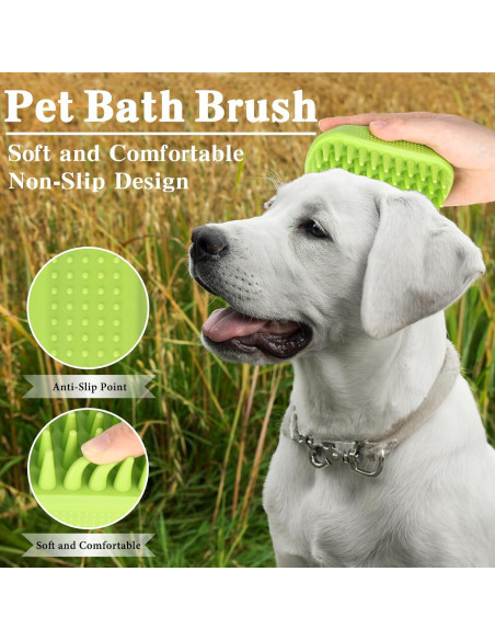 2 Cepillos de Baño para Perros KQUQK con Mango Ajustable