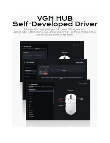 Ratón Gaming Inalámbrico VGN F1 Pro - 49g, 26K DPI, 6 Botones