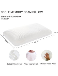 Almohada de Espuma Viscoelástica CSDLF Estándar Suave Blanca 2
