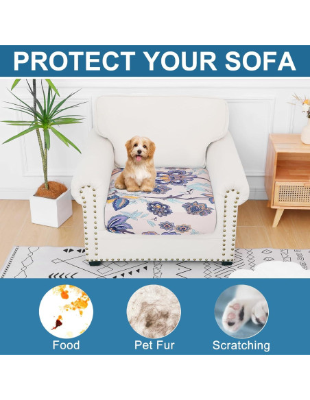 Fundas de Cojín Sofá Smiry Beige, Lavables y Antideslizantes