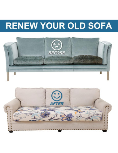 Fundas de Cojín Sofá Smiry Beige, Lavables y Antideslizantes