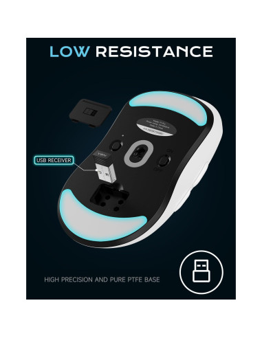 Ratón Gaming Inalámbrico VGN F1 Pro - 49g, 26K DPI, 6 Botones