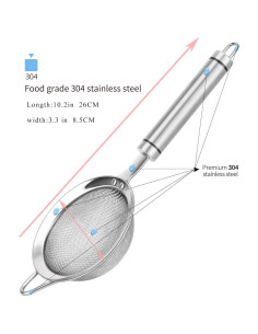 Colador de Malla Fina SUNWUKIN 8.5 cm Acero Inoxidable 2