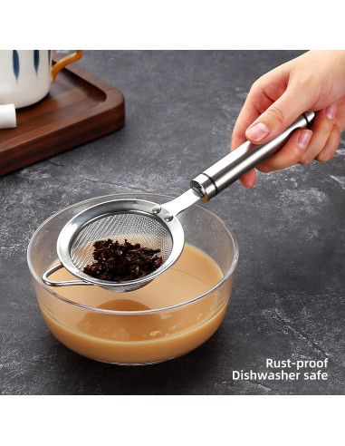 Colador de Malla Fina SUNWUKIN 8.5 cm Acero Inoxidable