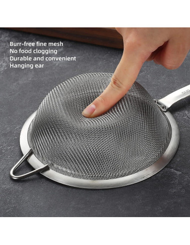 Colador de Malla Fina SUNWUKIN 8.5 cm Acero Inoxidable
