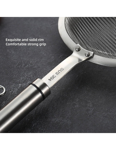 Colador de Malla Fina SUNWUKIN 8.5 cm Acero Inoxidable