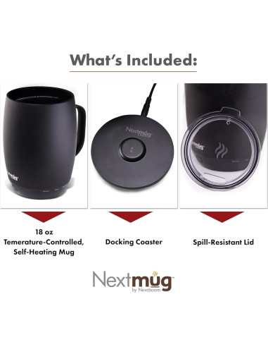Nextmug Plus - Taza autocalentable 532 ml Negro