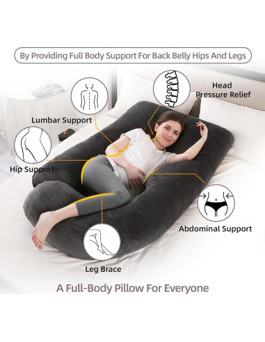 Almohada de Embarazo HychYAYA Forma de U+C 152.4x71.1cm