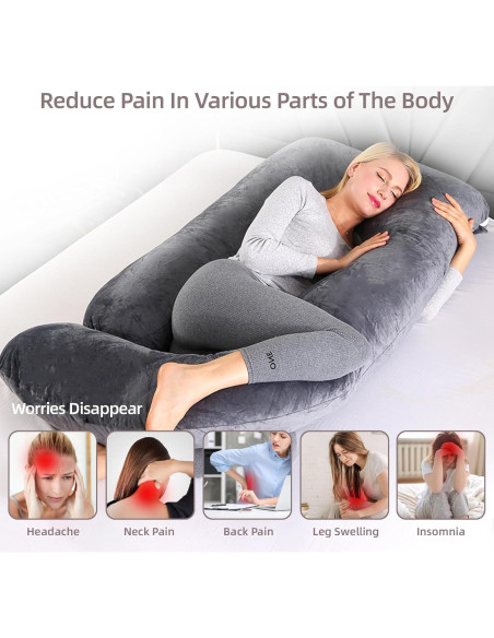 Almohada de Embarazo HychYAYA Forma de U+C 152.4x71.1cm