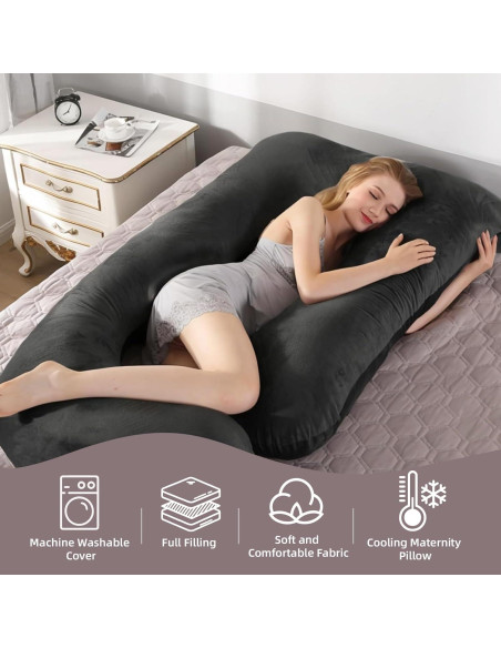 Almohada de Embarazo HychYAYA Forma de U+C 152.4x71.1cm