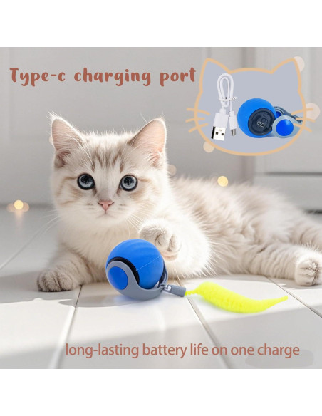 Bola Interactiva para Perros KumCinm Azul 5.3cm Carga Rápida