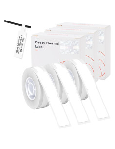 Cinta de Etiqueta de Cable INeedIt D11 3 Rollos Adhesiva Blanca