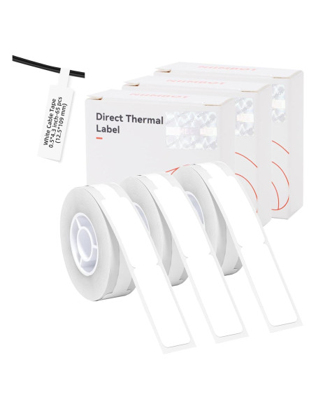 Cinta de Etiqueta de Cable INeedIt D11 3 Rollos Adhesiva Blanca