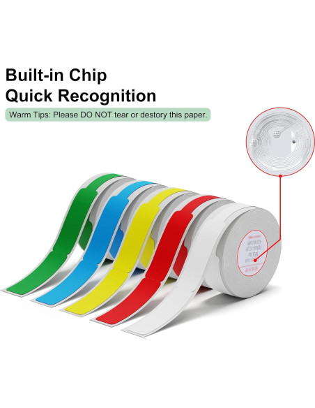 Cinta de Etiqueta de Cable INeedIt D11 3 Rollos Adhesiva Blanca