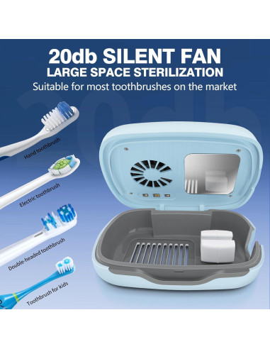 Funda y soporte desinfectante para cepillos de dientes ECTEST