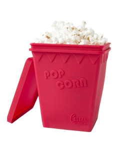 Popcornera de Microondas Cestari Roja 2 Cuartos Silicona BPA Libre