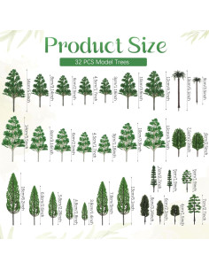 Kit de Diorama 40 Piezas Thiccywoov con 32 Árboles Miniatura 2