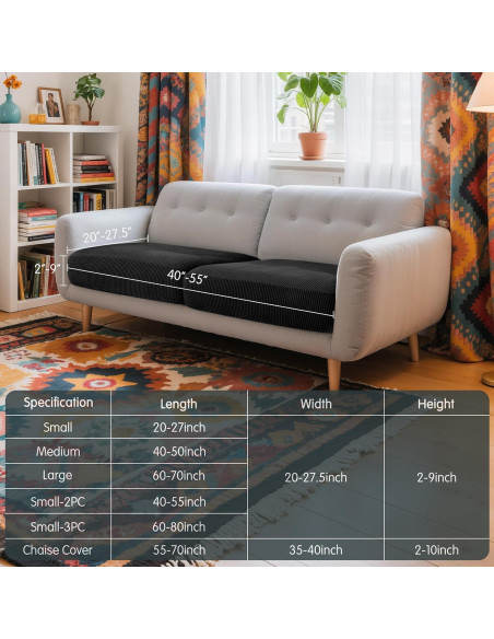 Funda de Cojín Reversible Hokway Negro Pequeño 2PC